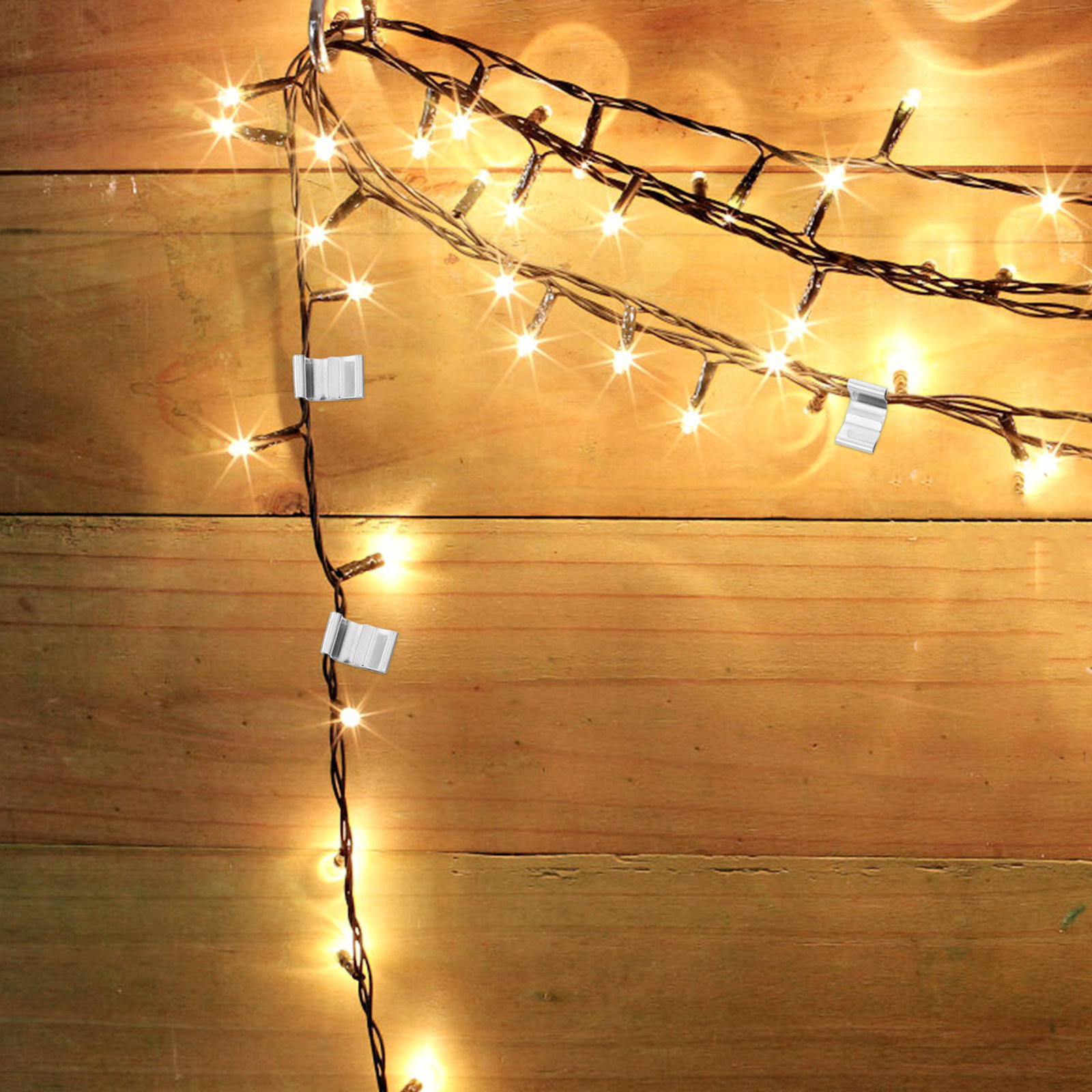 Outdoor Lighting For Christmas - 100Pcs Rust Resistant Metal Gutter String