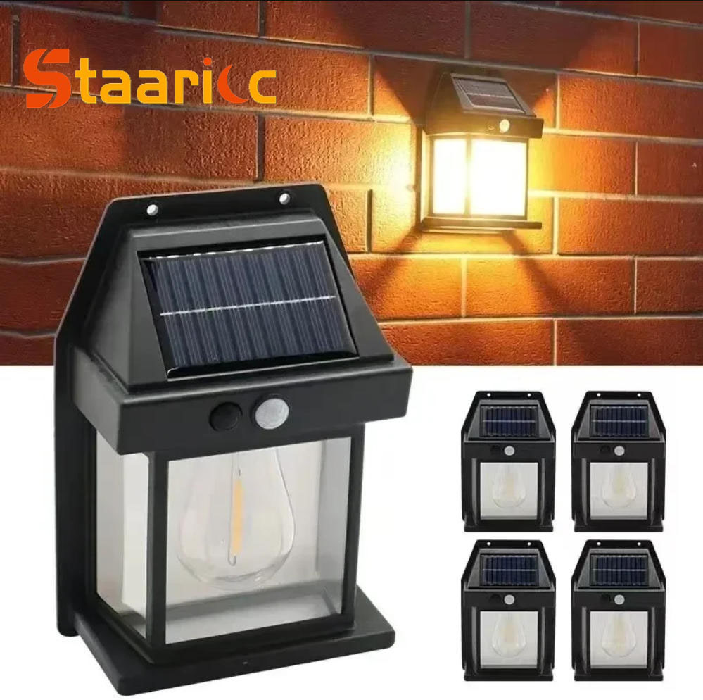 Outdoor Lighting With Outlet - Outdoor Solar Tungsten Wall Light with