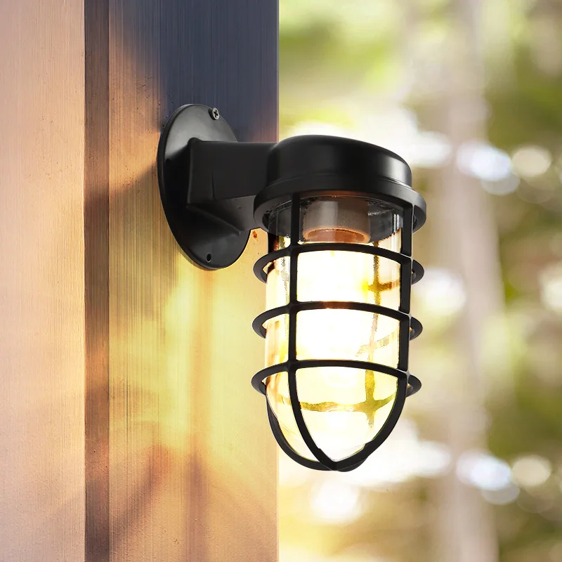 Outdoor Lighting Restaurant - Vintage Loft Cage Industry Wind Wall