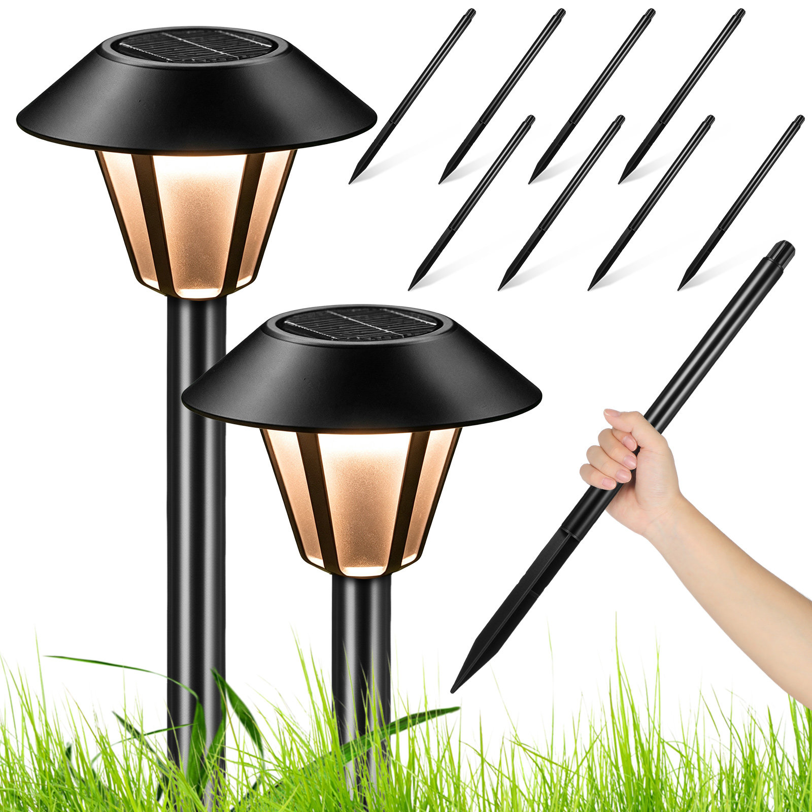 8Set Solar Light Stakes Black  - đánh giá và giá Outdoor Lighting And Landscape