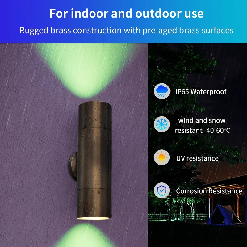 Durable Brass Outdoor LED Wall - đánh giá và giá Outdoor Lighting Ip65
