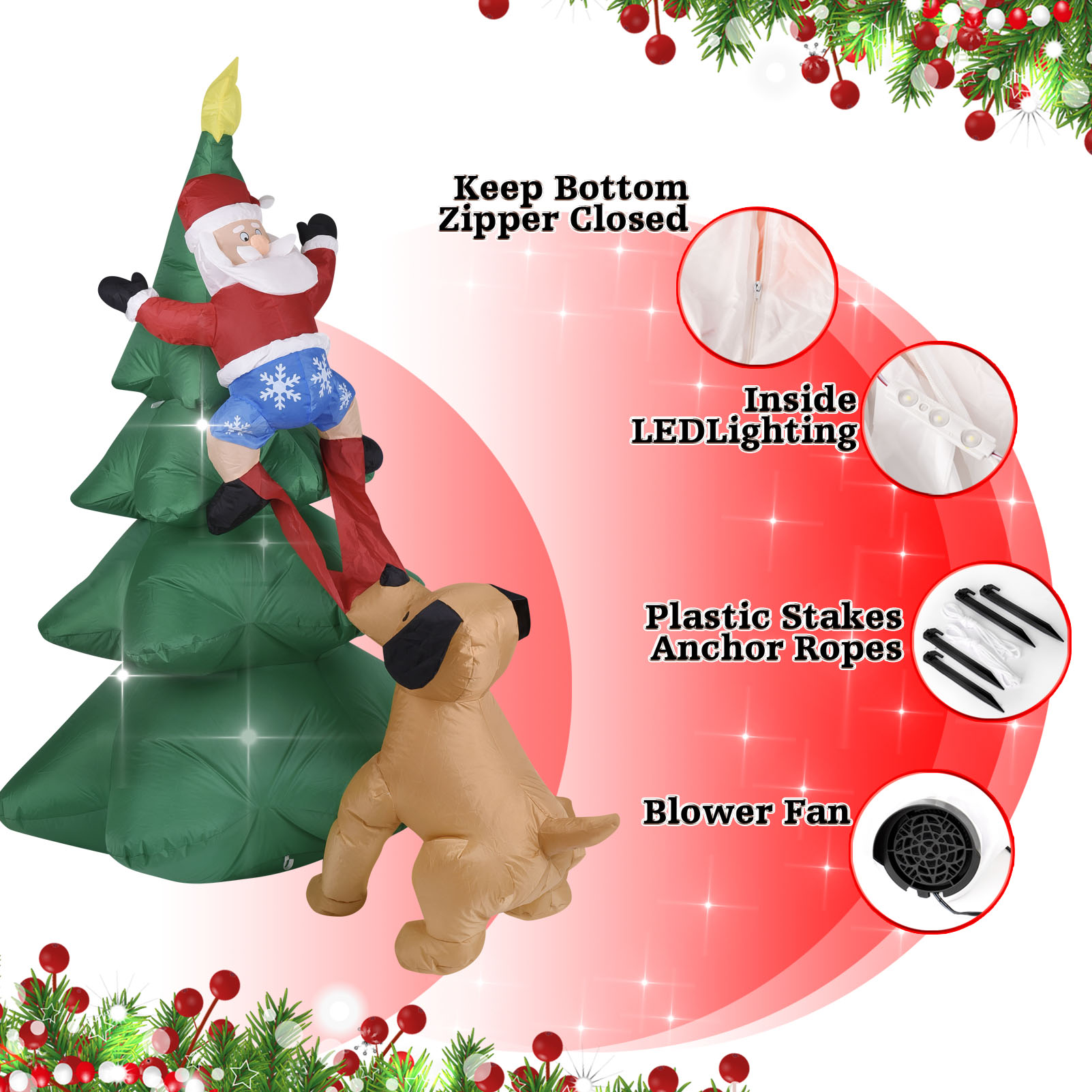 Christmas Inflatable Dog  w/Sa - đánh giá và giá Outdoor Lighting For Christmas