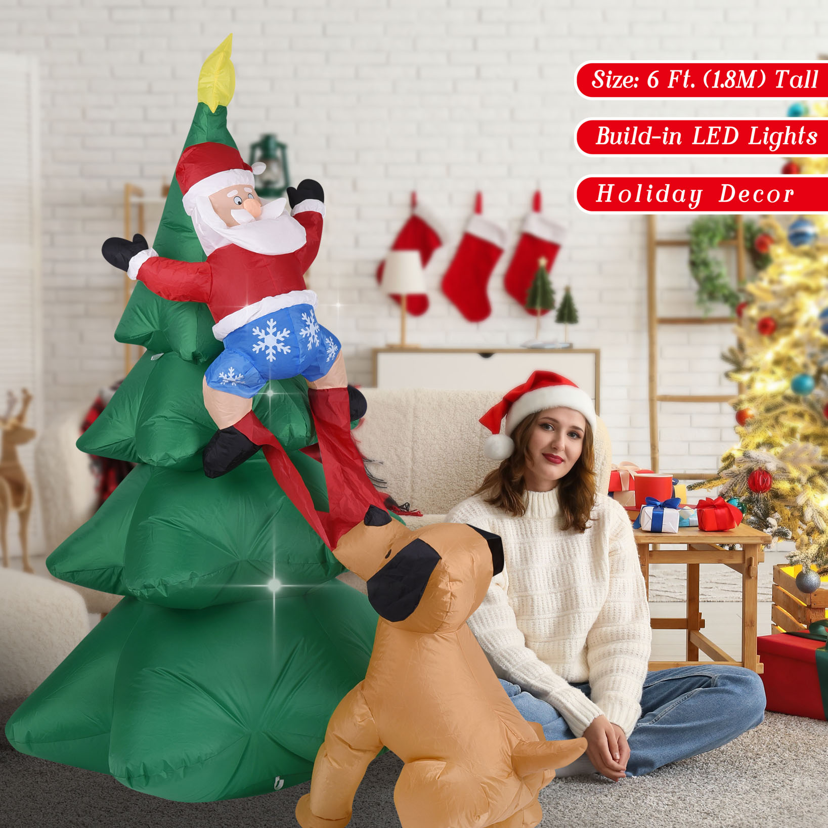 Christmas Inflatable Dog  w/Sa - đánh giá và giá Outdoor Lighting For Christmas