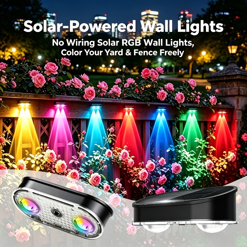 RGB Solar Fence Light IP44, 8  - đánh giá và giá Outdoor Lighting With Outlet