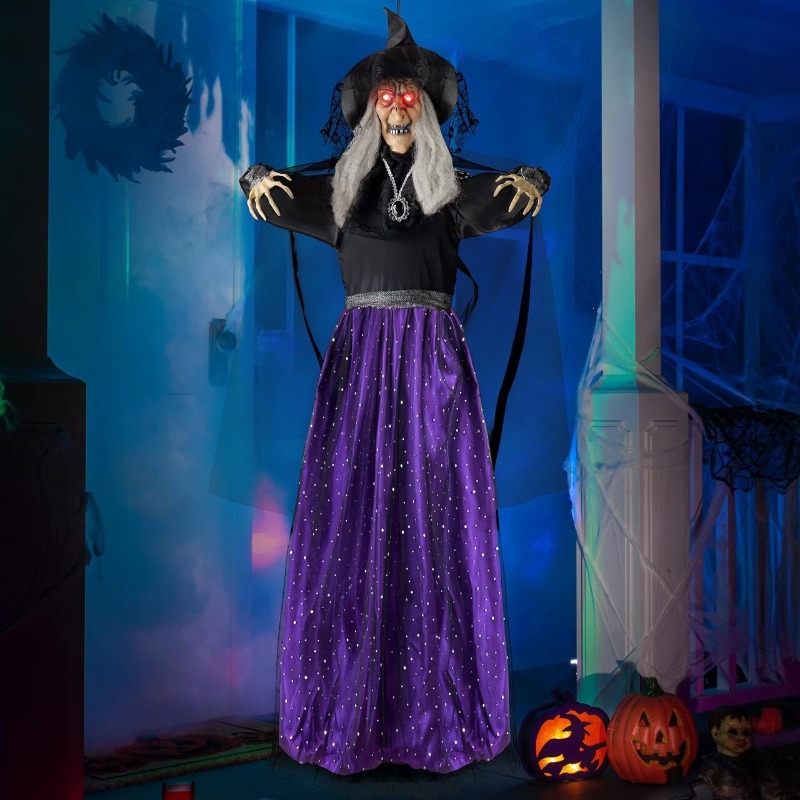 47'' Animated Witch Halloween  - đánh giá và giá Outdoor Lighting Ideas For Party