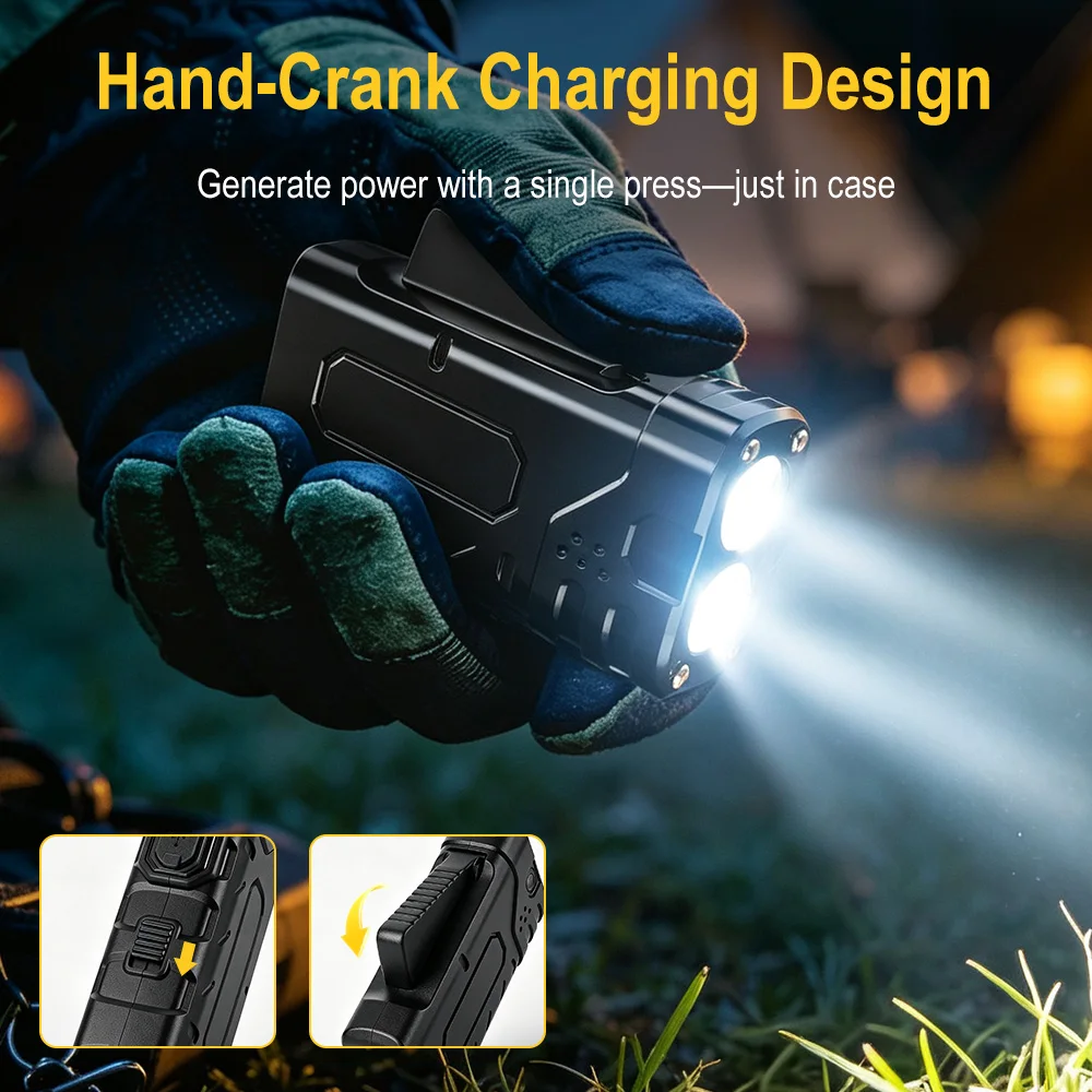BORUIiT Hand Crank EDC LED Fla - đánh giá và giá Outdoor Lighting Panel
