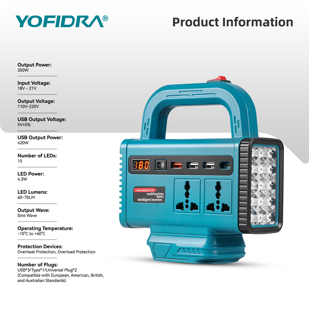 YOFIDRA 220V Portable Power In - đánh giá và giá Outdoor Lighting With Outlet