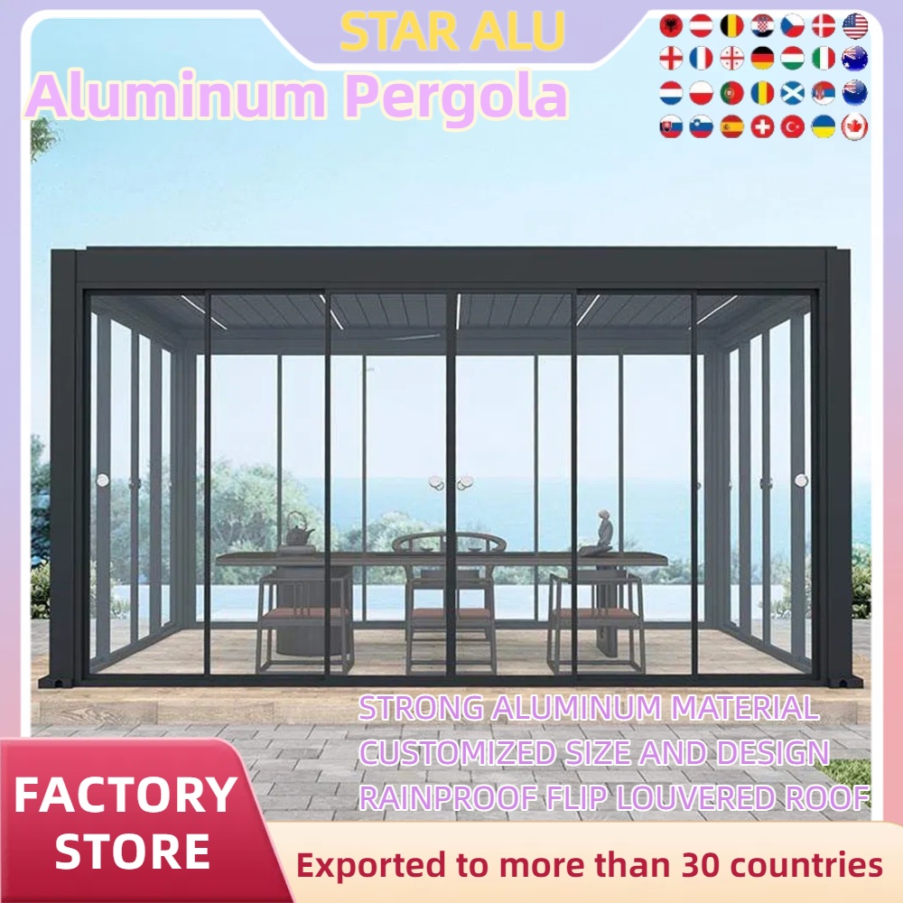 Aluminum Bioclimatic Pergola S - đánh giá và giá Outdoor Lighting Restaurant