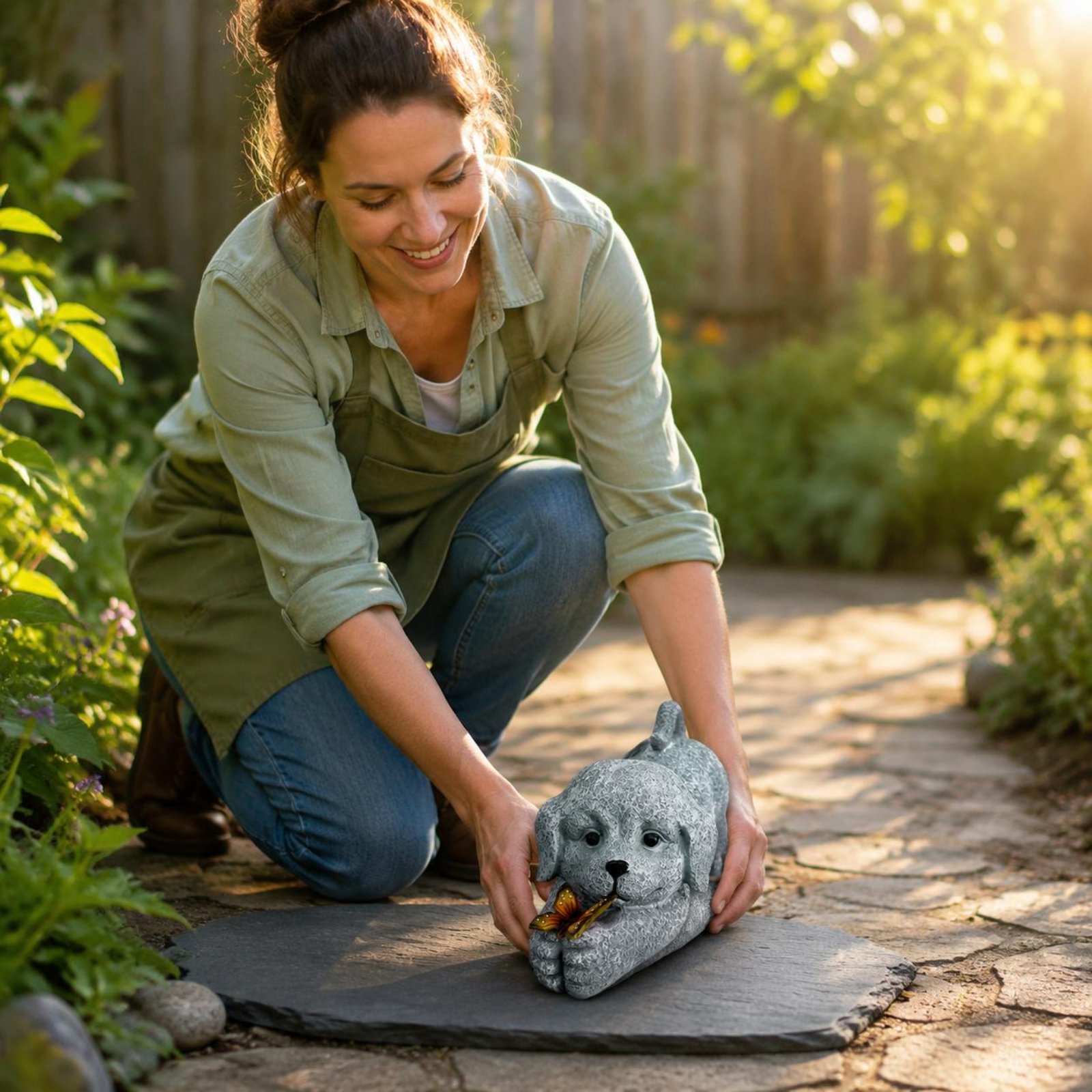 Solar Dog Statue Resin Craft S - đánh giá và giá Outdoor Lighting Ip65